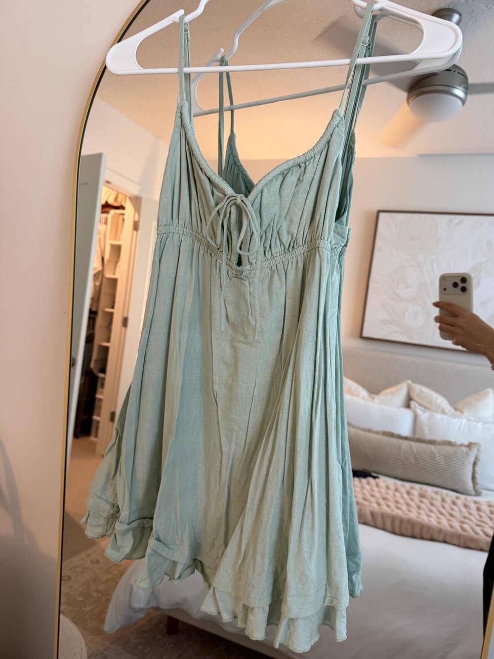 Princess Polly Sage Green Flowy Mini Dress